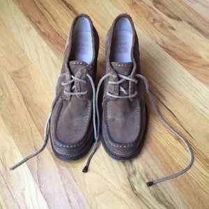 Suede Frye Caroline Lace wedge booties